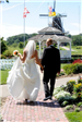 Wedding Couple Walking Towards the Gazebo