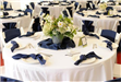 Reception Table Decorated in Blue Accents