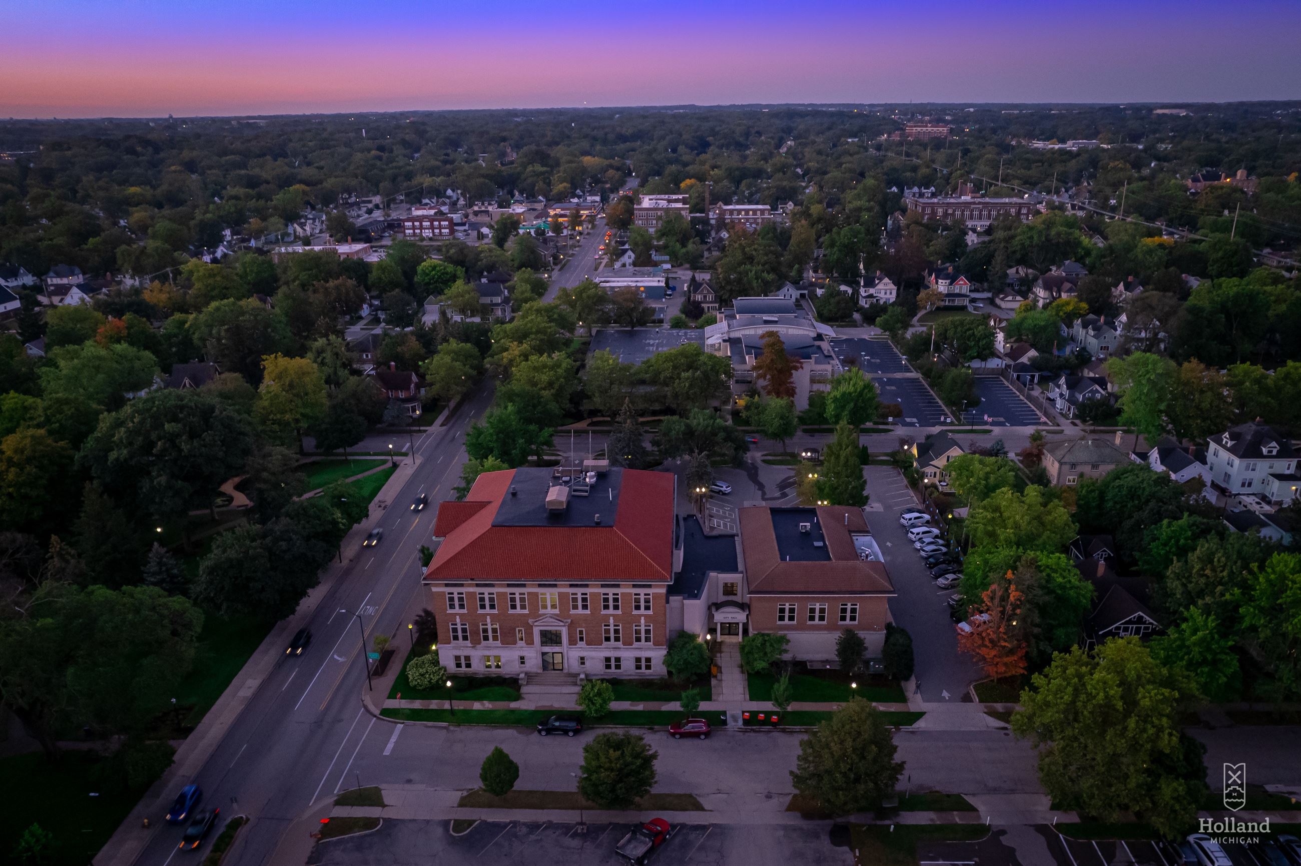 Holland City Hall at Sunrise