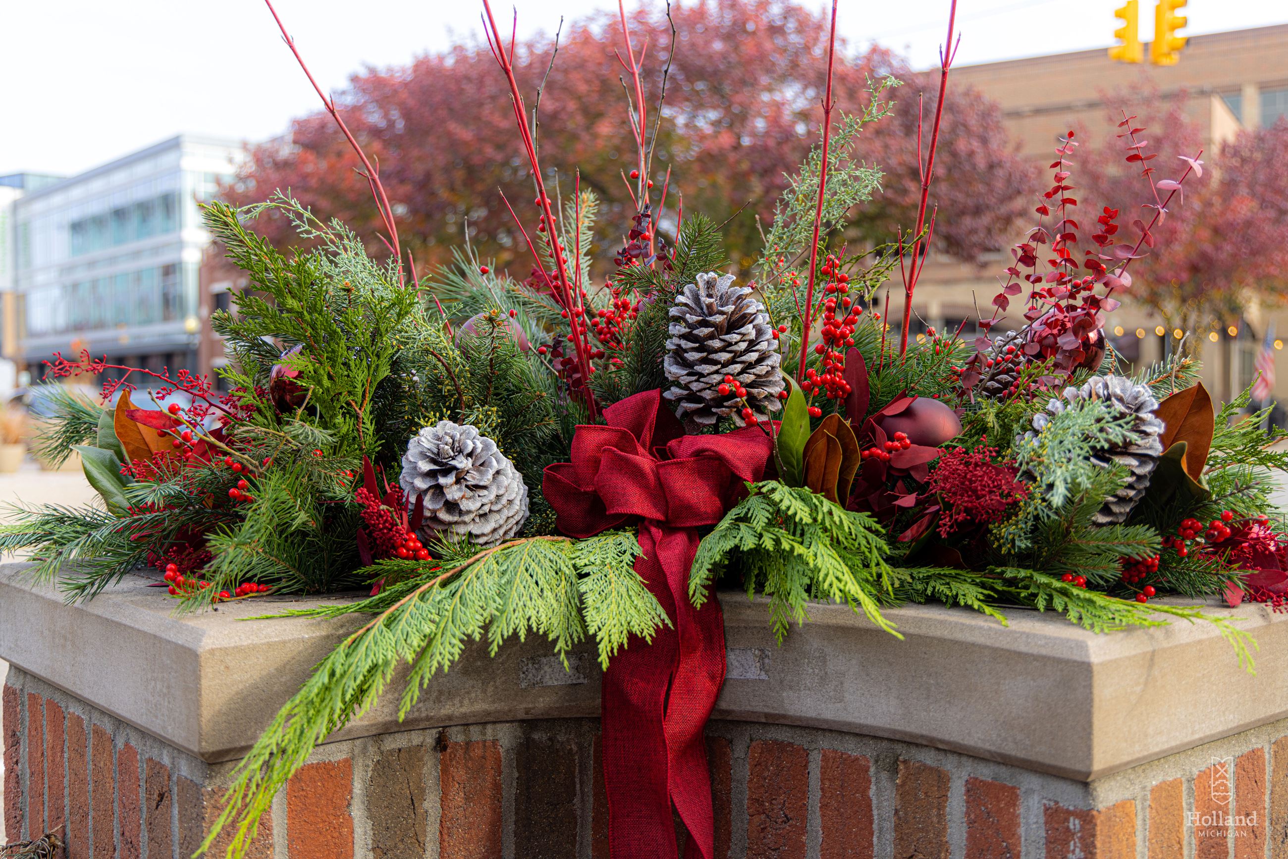 Downtown Holiday Greenery Display