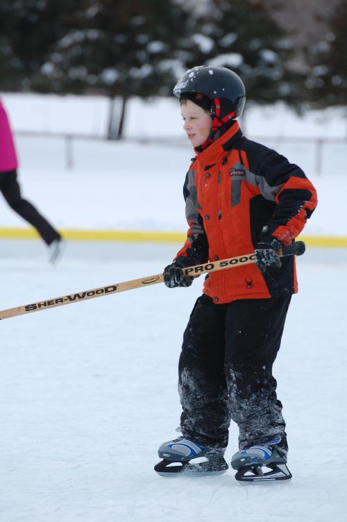 Boy Playing Hockey